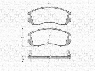 MAGNETI MARELLI 363702161008 -  Комплект тормозных колодок, дисковый тормоз